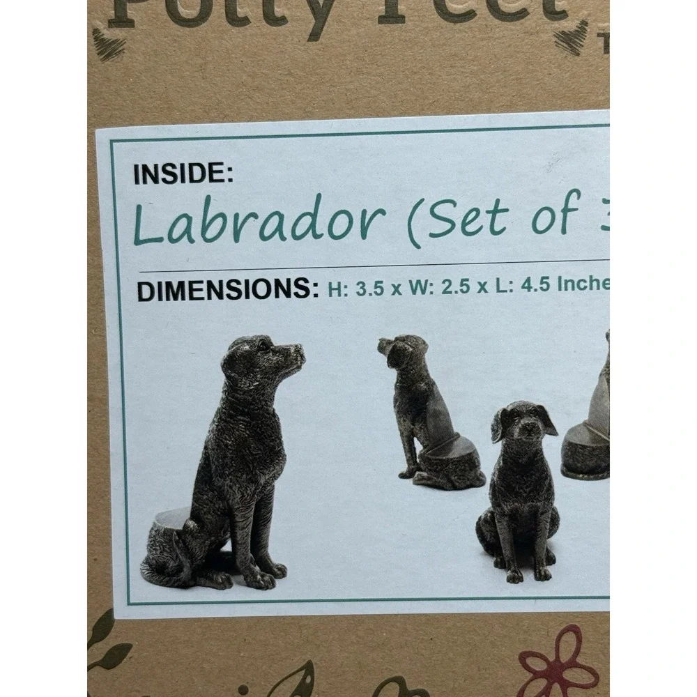 Labrador Plant Pot Feet For Planters Antique Bronze 8.5CM X 5.5CM X 11.5CM